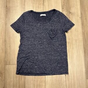 Abercrombie & Fitch Shirt Women's Small Blue Scoop Neck Short Sleeve Pocket